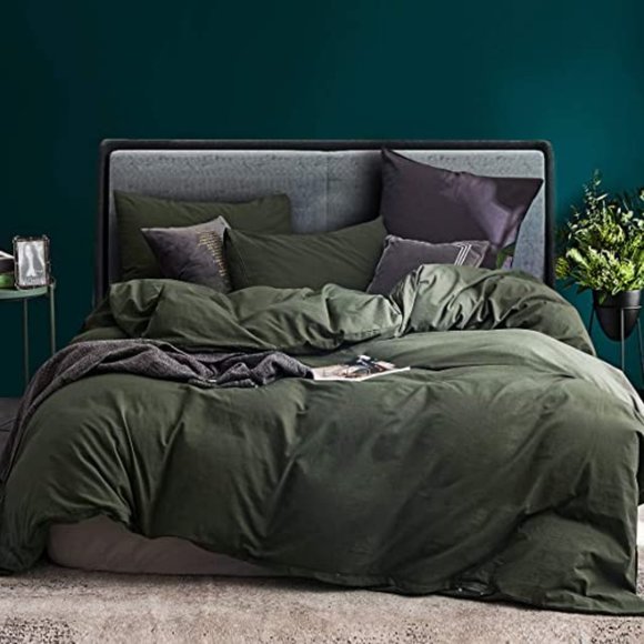 ECOCOTT Other - Dark Green Cotton King Duvet Cover & Pillow Cases